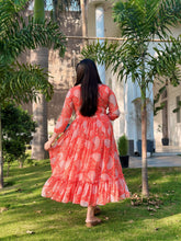 Printed orange midi
